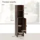 Image 7 for Пенал-шкаф для ванны Costway SlimBath Cabinet напольный с полками и дверцей коричневый