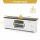 Image 5 for Тумба під телевізор Costway Farmhouse TV Console 65 з дверцятами та відкритими полицями білий