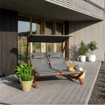 Садовий шезлонг Di Volio Pionza двомісний сірий