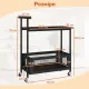 Image 10 for Сервірувальний столик-візок Costway BarCart Roll на колесах 2-ярусний коричневий