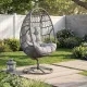 Image 1 for Крісло-кокон садове обертове Di Volio Orta висока спинка, сірий