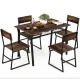 Image 2 for Комплект меблів Costway Merax обідній стіл з стільцями в стилі Loft коричневий
