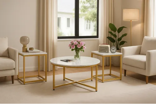 Комплект журнальних столиків Costway Lumen 3 штуки