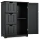 Image 8 for Тумба-комод напольная Costway Bali Bamboo на 3 ящика и дверцу черная