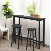 Комплект барних стільців Costway Eugad з підставкою для ніг чорний