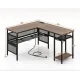 Image 7 for Комп'ютерний стіл Costway Hutch L-подібний з зарядним
