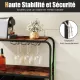 Image 10 for Стелаж винний Costway Liquor Bar підлоговий лофт на 16 пляшок із тримачем келихів