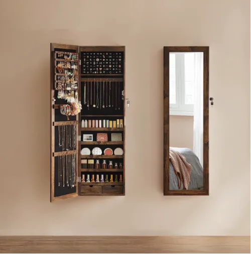 Зеркало-шкаф Leobert Kors с подсветкой в стиле Loft коричневый